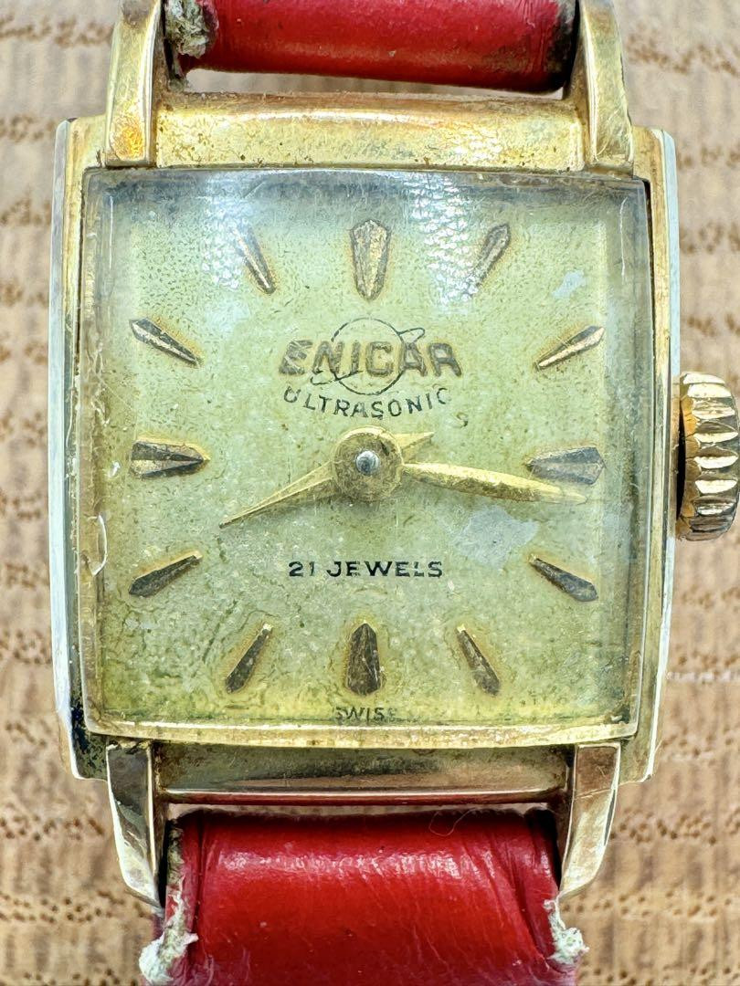 ENICAR ULTRASONIC 21jewels 手巻き A1711 Enicar Ultrasonic A1711 Hand-Wound 21 Jewels Antique Watch