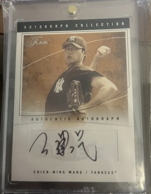 Chien-Ming Wang auto autograph 2004 Flair  Gold # d 035/100 New York Yankees