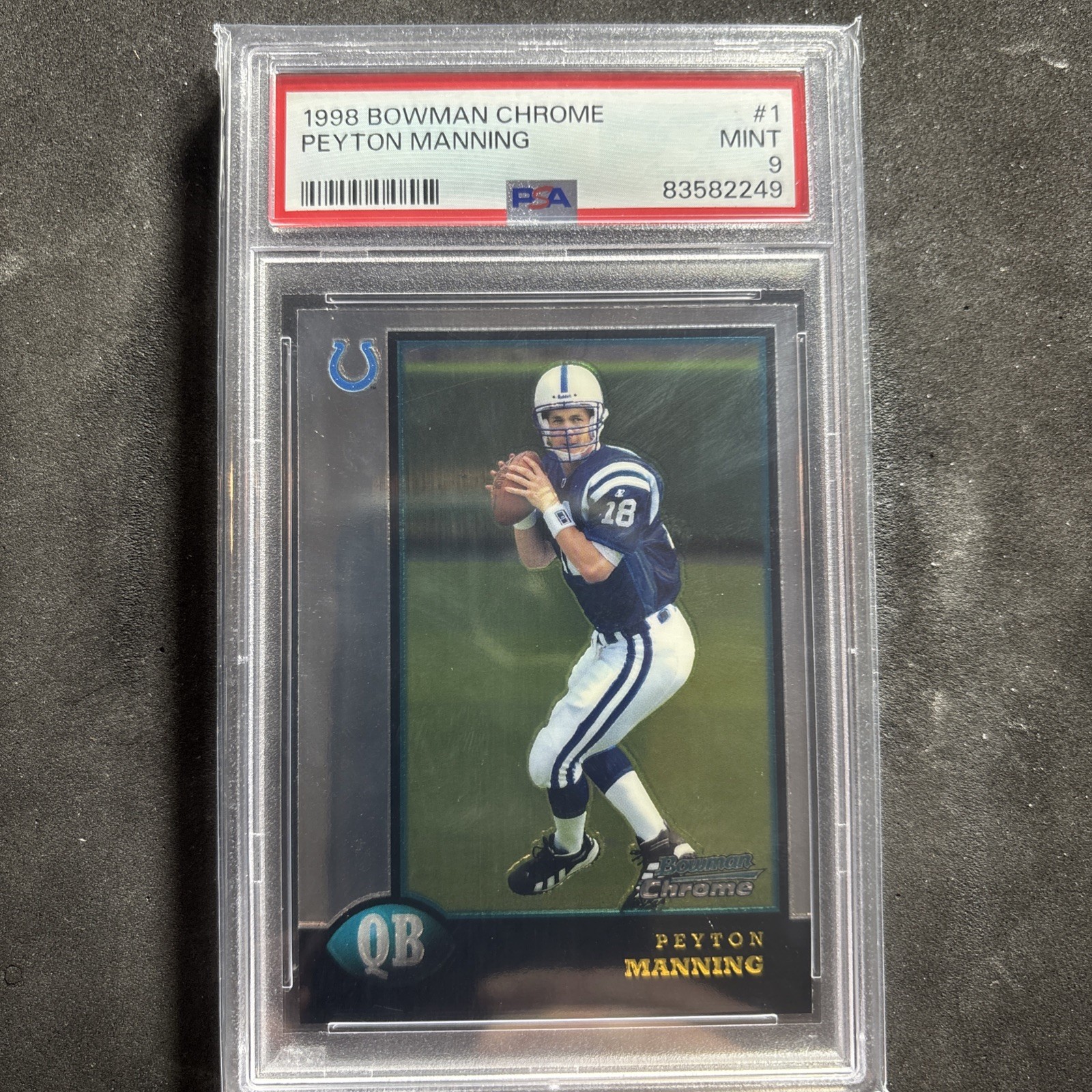 1998 Bowman Chrome - Peyton Manning #1 (RC) - PSA 9