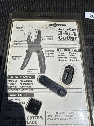 NOS Sears Craftsman Professional Accu-Cut 3 in 1 Cutting Hand Tool  37310 USA - Picture 7 of 7