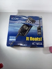 ICOM IC-M34 Floating VHF Marine Radio Transceiver & Accessories New in Box