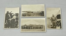 Lot 4 Found Photos WWI Soldiers Men in Uniform at Military Base Camp Tents
