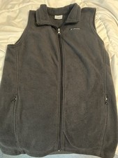 Columbia Boys Gray Fleece Vest Boys Youth XlFull Zip Pockets Polyester