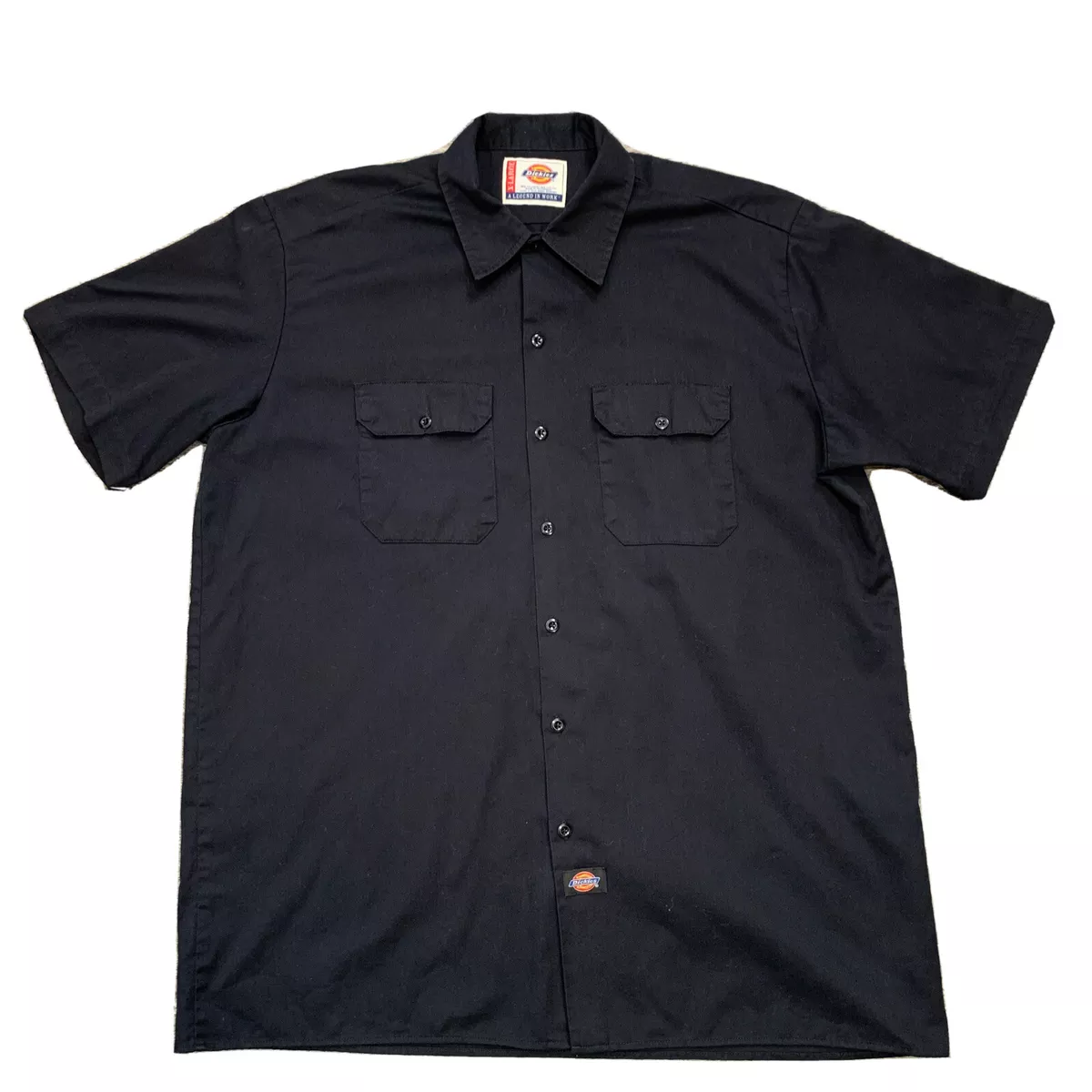 Vintage Dickies Button Up Work Shirt Black Mens X Large Big Tall