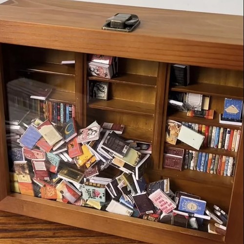 Anxiety Bookshelf Creative Miniature Book Match Display w/ 200 Mini-Books S - Picture 8 of 12
