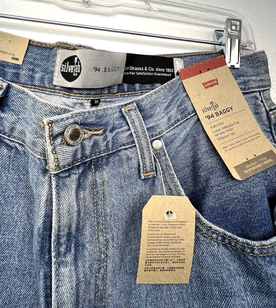 Levi's Silvertab 94 Baggy Distressed Blue Jeans Womens Size