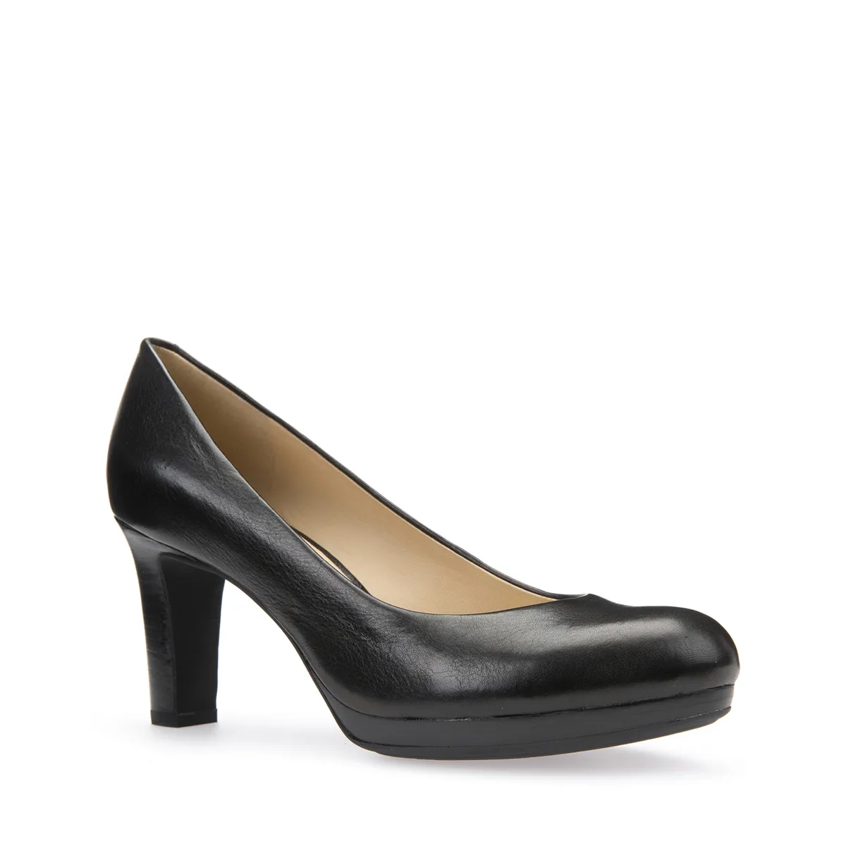 GEOX Women&#039;s Court Shoes &#039;Leather Black Heel Line Wool D52Q6C eBay