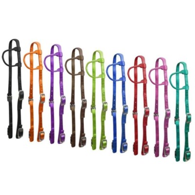 HEADSTALL Single Ear Adjustable 15'' - 19'' on Both Cheeks Premium 2 Ply Nylon