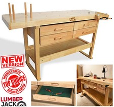 4 Drawer Woodworking Bench Lumberjack Heavy Duty with 7" Vice & Bottom Storage
