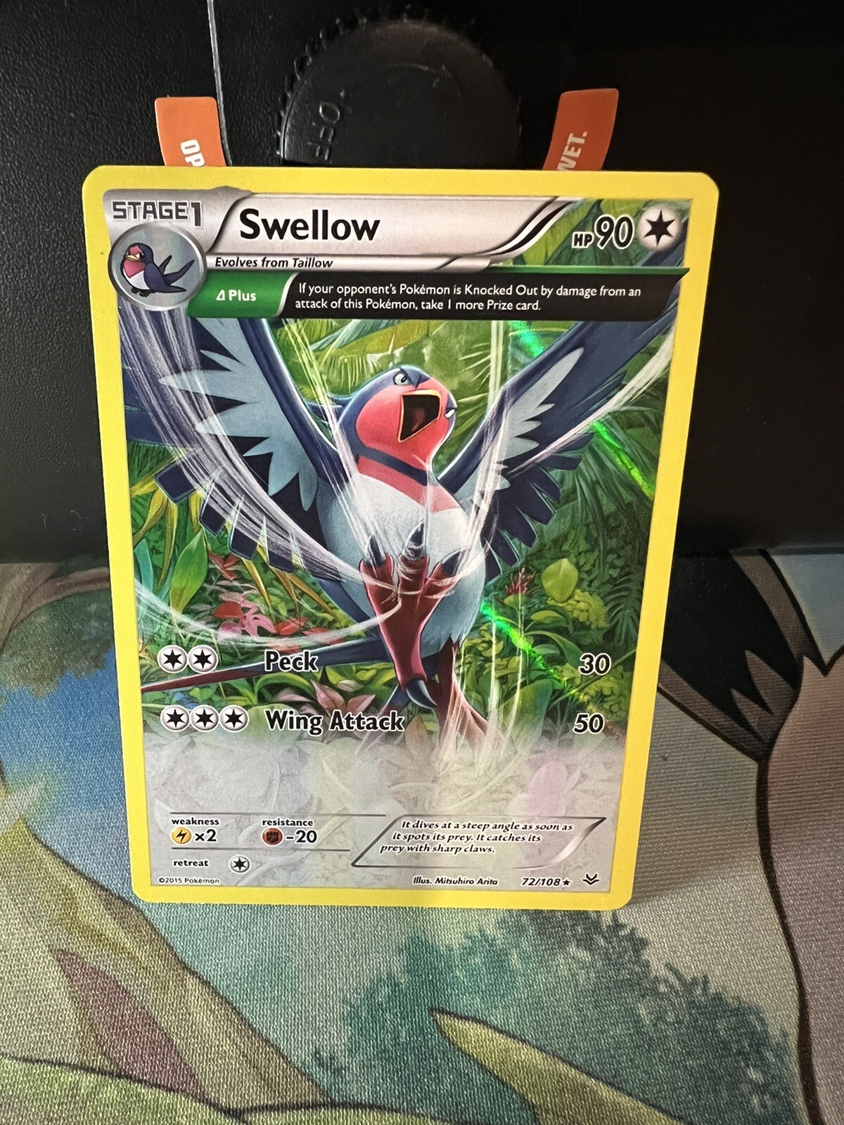 Pokémon TCG Card Swellow 72/108 Reverse Holo Rare XY Roaring Skies Pokemon