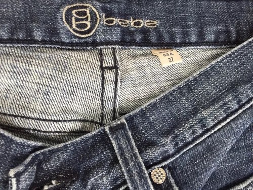Women's BeBe Rhinestone Pocket Low Rise Jeans Size 27 - Picture 7 of 7
