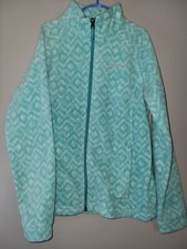 Girls Youth L 14/16 mint green Aztec Columbia fleece jacket