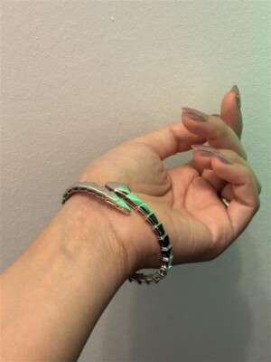 Bvlgari Serpenti Viper Armband Silber 925 Weißgold Farbe 16 cm Größe
