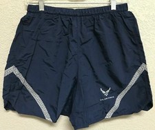 USAF PTU SHORTS, PHYSICAL TRAINING UNIFORM, BLUE, LINED, XX-LARGE, PREOWNED
