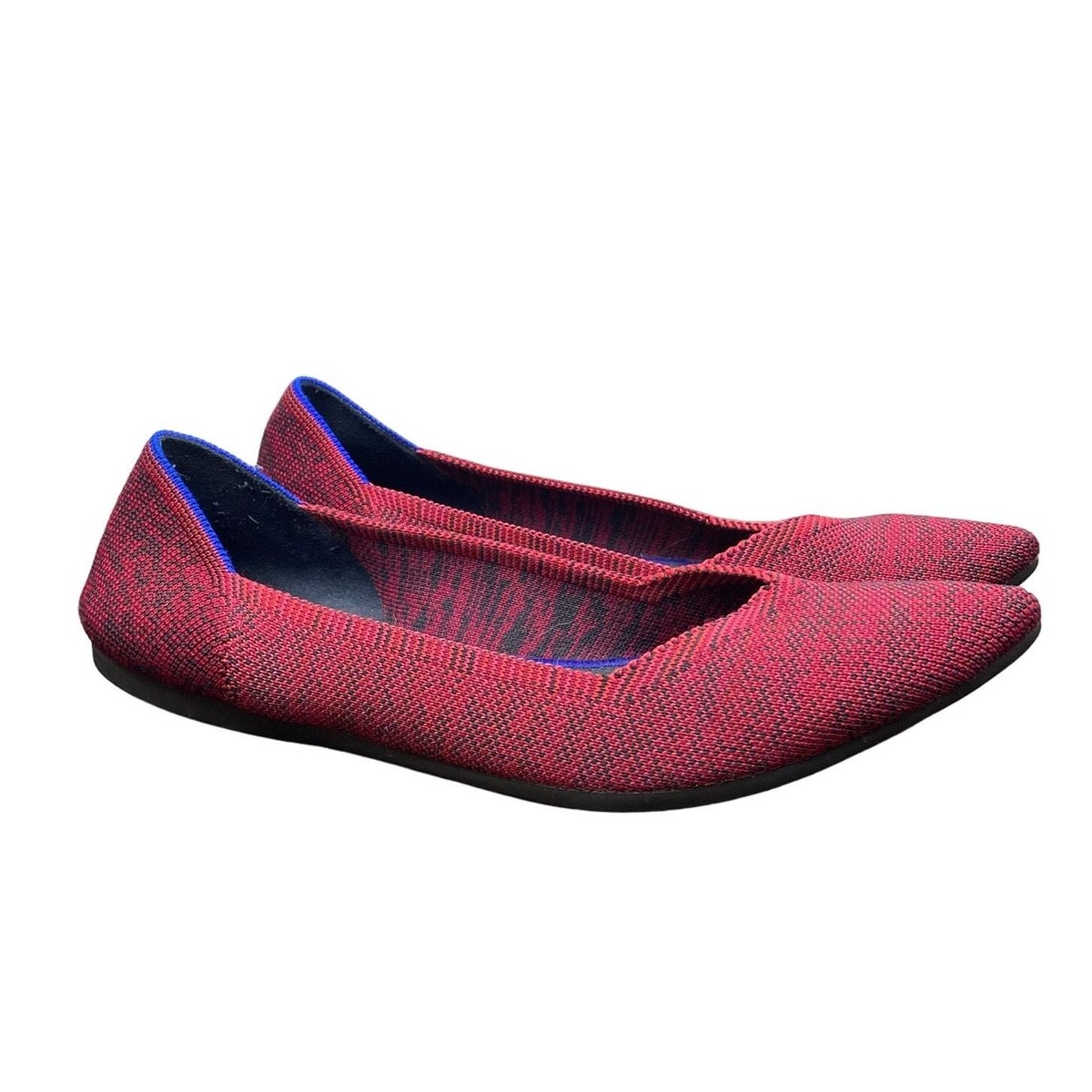 Rothy's The Point Crimson Heather Knit Ballet Flats Women's 11