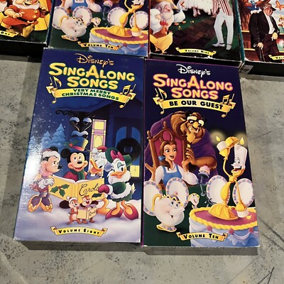 Disney Sing Along VHS Lot 8 Tapes Zip A Dee Doo Dah Mermaid Beauty