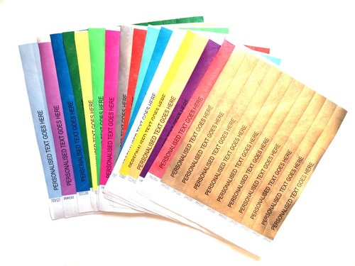 100 Personalised Paper Wristbands Tyvek Birthday Halloween Party Event Ticket - Picture 21 of 46
