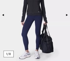 BNWT Sweaty Betty Thick Winter Boost Leggings 26" Navy Blue RRP �88.00 XL