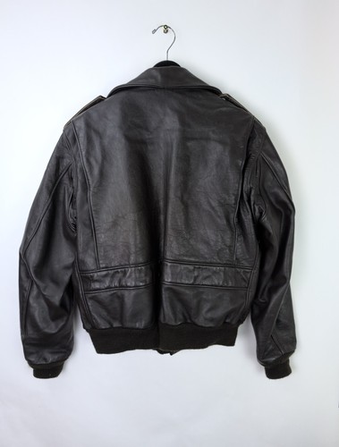 VINTAGE SCHOTT NYC Mens Sz US 42 XL A-2 Flight Bomber Jacket Brown Leather 584SM - Picture 2 of 15