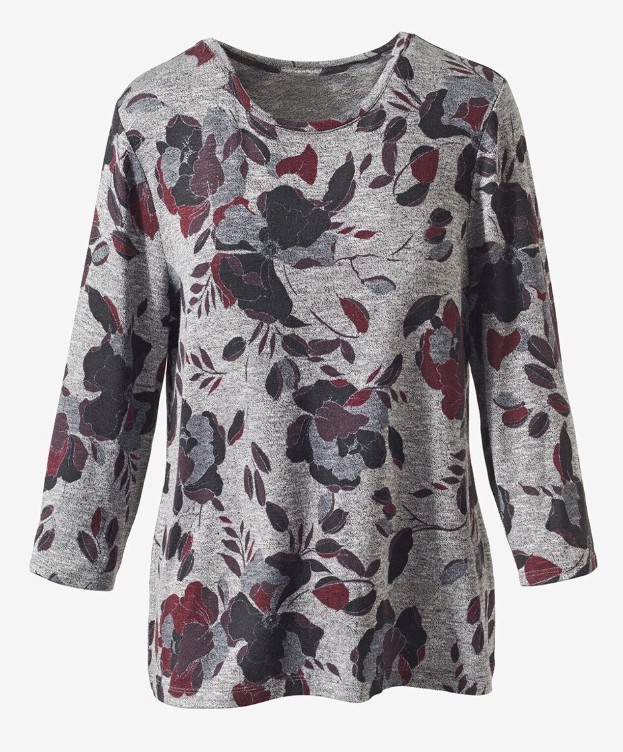 NEW Weekends by Chico’s Floral Ribbons Long Top 3/4 Sleeve NWT Size 3 ...