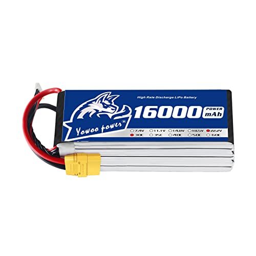 YOWOO 6S 22.2V 16000mAh 30c Lipo Battery Pack XT90 plug with
