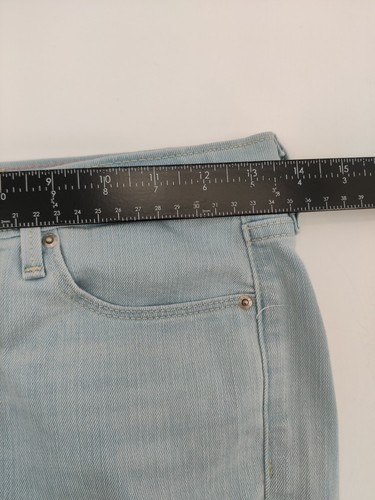 Denizen From Levis Girls Blue Jean Bermuda Shorts Raw Cuffed Hem Sz12 - Picture 9 of 12