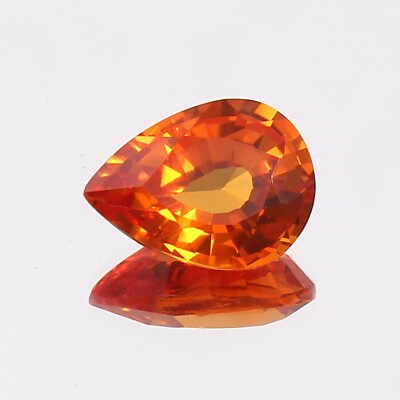 Natural Flawless Ceylon Orange Fanta Sapphire Pear Loose Cut Gemstone 14x10 MM