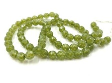 72pc Vintage Czech Olive Green Opal Glass Fac...