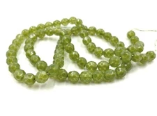 72pc Vintage Czech Olive Green Opal Glass Faceted 8mm Fire Polished Beads T417