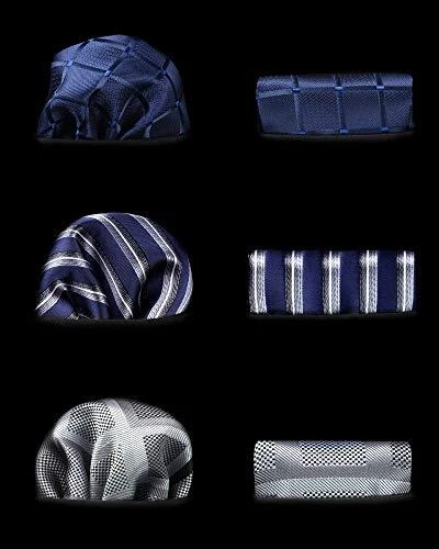 Conjunto de corbatas y cuadrados de bolsillo para hombre elegantes de negocios para hombre lote clásico de 3 piezas Foto 4 de 4