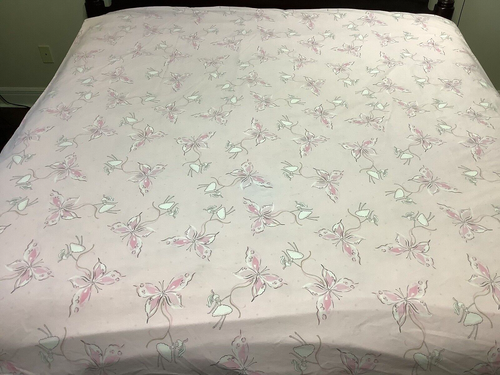 Pottery Barn Pink Girl w/ Butterfly Kite Full Queen Duvet Cover - Picture 2 of 6