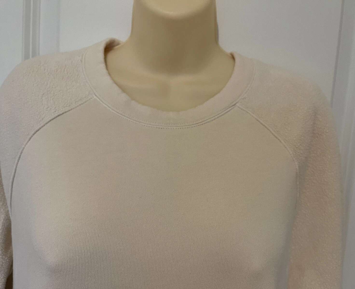 OFF WHITE Felpa Monrow Reverse Cream Mix Teddy Flees taglia S~ elegante