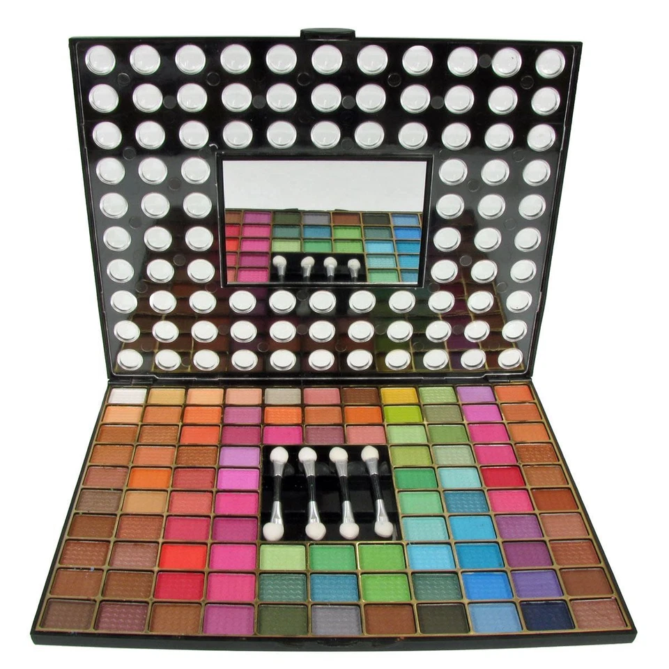Set de Maquillaje Paleta de Sombras de Ojos Belleza 98 Colores Espejo Aplicadores Cosméticos Foto 2 de 2
