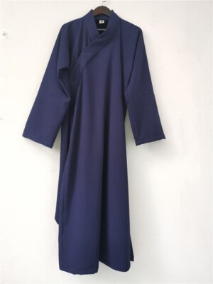 Taoist Oblique Lapel Sanqing Collar Robe Thickened Plush Bamboo Hemp Taoist Robe