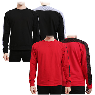 NE PEOPLE Men Light Weight Pullover Crew Neck Mesh Long Sleeve Sweatshirt NEMT34