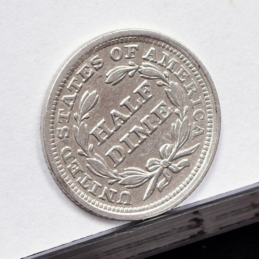 1854 Half Dime - Ch XF/AU Details, Scratched (#55284-L) | eBay