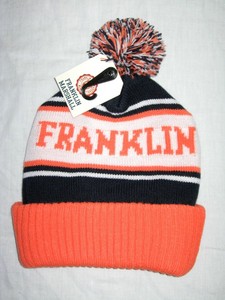 navy blue knitted bobble hat