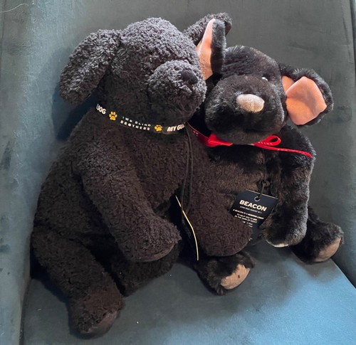 NWT Guide Dog Plush Two Blind Brothers Set of 2 Guide Dogs Poodle & Lab Braille