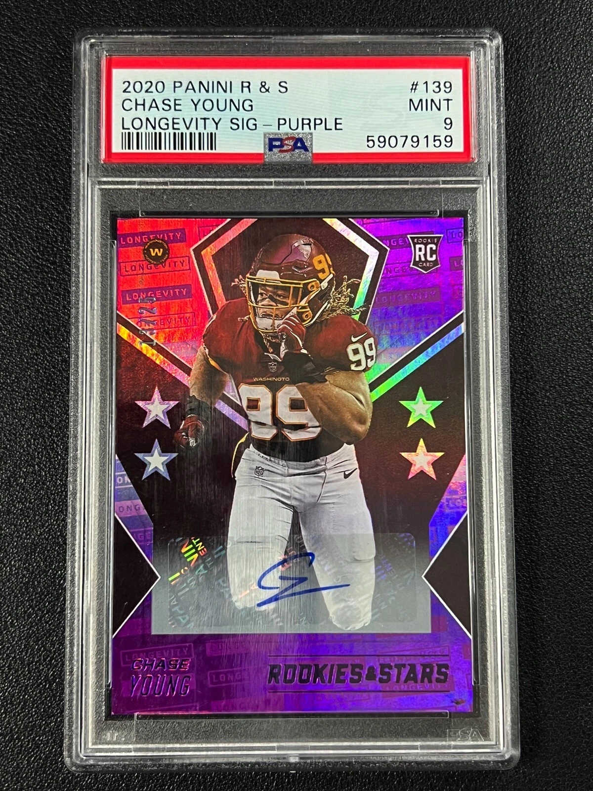 Chase Young Panini Rookies & Stars #139 Longevity Signature-Purple
