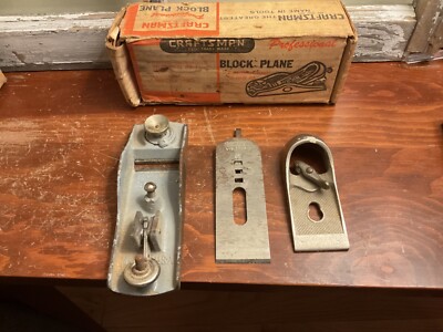 Vintage Craftsman Woodworking Block Plane  No. 3704 w/ Original Box & Manual USA