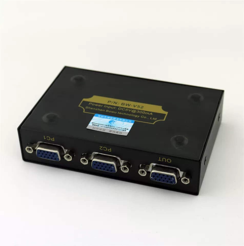 VGA SVGA Monitor Sharing Switch Box 2 Port 2 In 1 Out LCD PC TV Monitor W/Remote - Image 4 of 4