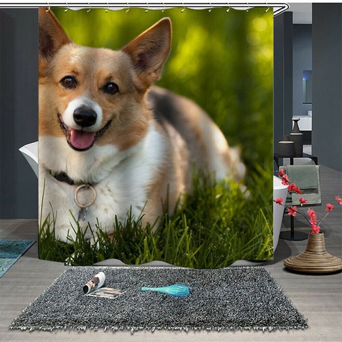 NEU Wasserdicht Duschvorhang Badewannenvorhang Dusche Vorhang Liebe Hund-Pattern - Bild 5 von 14