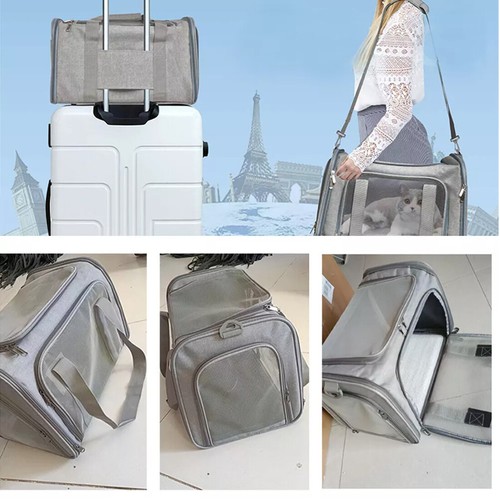 Large Pet Carrier Bag Portable Soft Fabric Fold Dog Cat Puppy Travel Bag in UK - Picture 14 of 21