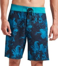 REEF Mens 30 Mondo Boardshorts Biscay Bay Aqua Blue Tropical 8  Swim Trunks NEW