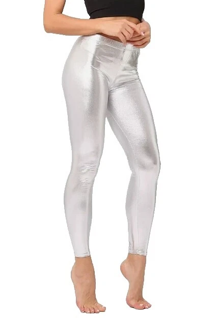 Mezcla de poliéster Leggings Brillante sólido para De mujer