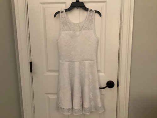 AQUA Bloomingdale’s Girls Dress, White, Size XL - Picture 4 of 8