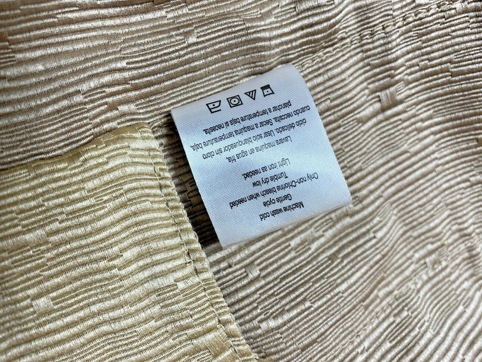 2 Essential Home Textured Curtains Drapes Panels Beige Taupe Light 63" Faux Silk - Image 3 of 4