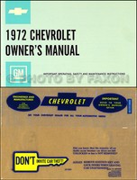 1972 Chevy Owner Manuell Mit Umschlag Impala Caprice Bel Luft Biscayne Chevrolet