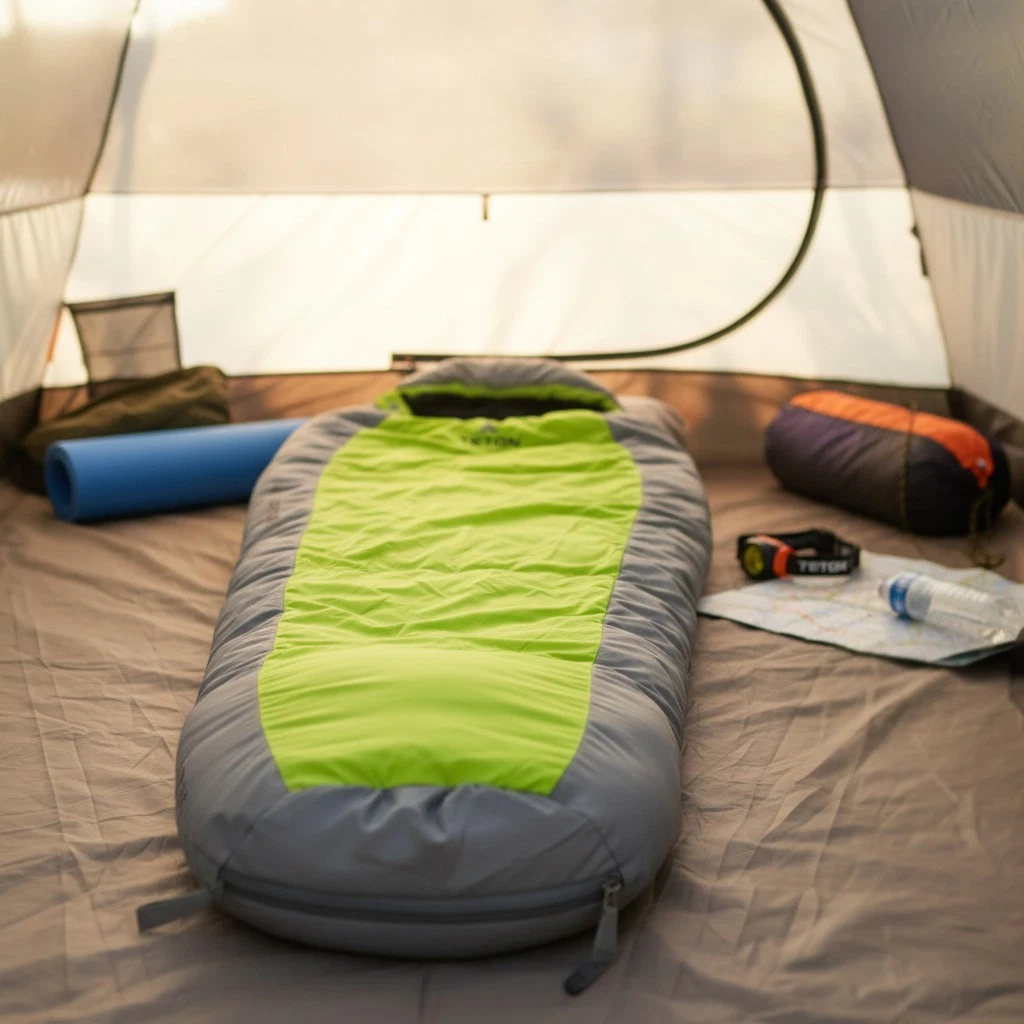 Teton Microfiber Mummy Sleeping Bag with Compression Sack – Warmth Guaranteed