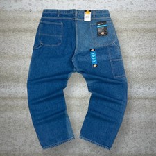 Vintage 90s Dickies Carpenter Jeans 42x32 Baggy Wide Leg Fit Medium Wash Denim